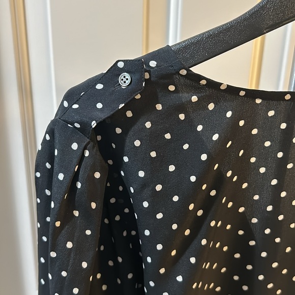 Black with polka dots, joie blouse, small - Picture 5 of 6
